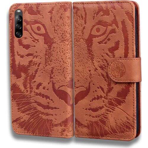 Tiger Wallet Leather Case For Sony Xperia 1 5 10 Plus L3 L4 Cover Luxury Quality Flip Cases