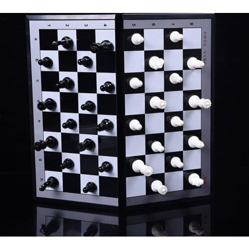 Magnet Chess Portable Folding Game Chess Puzzle Chess Plastic Magnetic Chess Board Games for Adults
