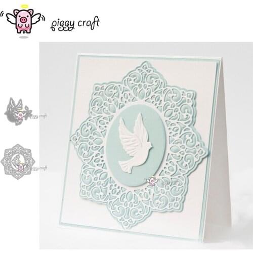 Piggy Craft metal cutting dies cut die mold Peace dove lace frame Scrapbook paper craft knife mould blade punch stencils dies