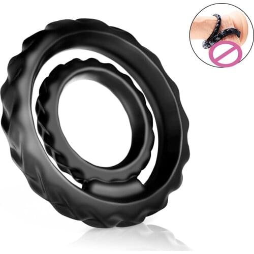 Male Penis Cock Ring Time Delay Ejaculation Erection Orgasm Sex Toys for Men Foreskin Semen Lock Rings Sex Products