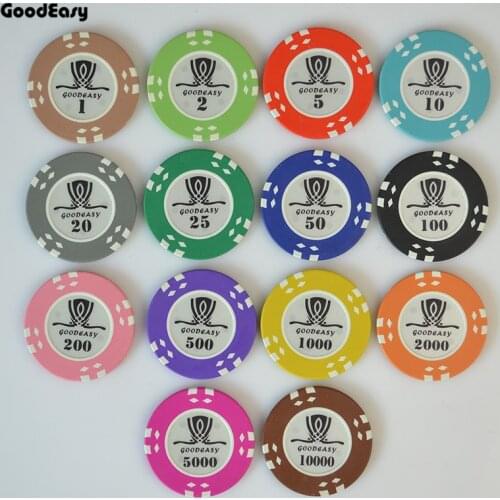Clay Poker Chips Set Texas Hold'em Poker Chip Sets With Inner Iron Poker Metal Carlo Poker Club Gambling Accessories 25PCS/Lot