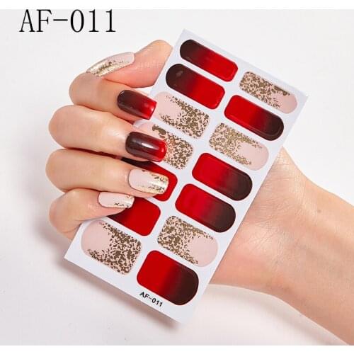 14tips/sheet Western Style Full Nail Art Tips DIY Adhesive Wraps Waterproof Nail Stickers Decorations Manicure Drop Shipping