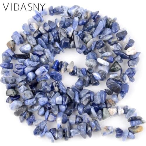 Natural Sodalite Gravel Stone Irregular Freeform Chip Beads For Jewelry Making 3-5-8-12mm Beads Diy Necklace Bracelet 16inch