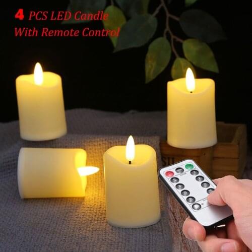 Valentines Day Table Decoration Lights Newest 4pcs LED Candle With Remote Control Wedding/valentines Day Table Decoration
