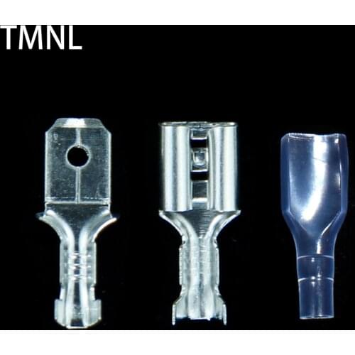 2.8/4.8/6.3mm wire Universal plug Crimp Terminals Electrical docking Connector insert Brass Car Male/Female cold Spade Lug Cable