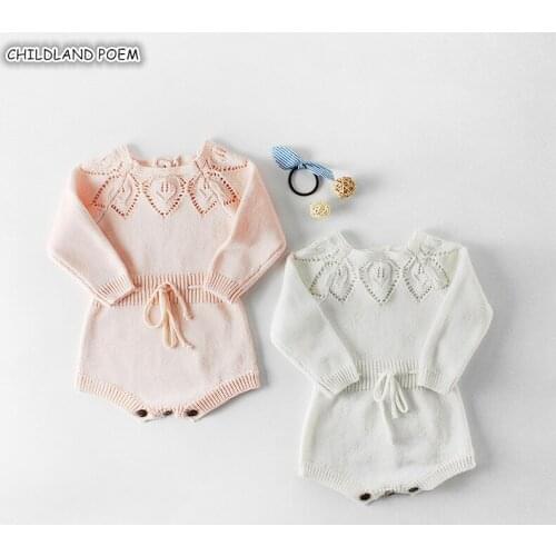 Knitted Baby Clothes Newborn Baby Girl Romper Cotton Long Sleeve Infant Baby Rompers For Girls Jumpsuit Baby Christmas Clothes