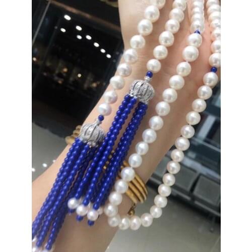 Fine Jewelry Natural Fresh Water 8-9mm White Peals Necklaces for Women Fine Pearls Necklaces