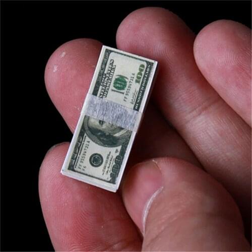 1/12 Creative Mini Dollars Euro Money Miniature Banknotes Children Toy Gifts Dollhouse Miniature Accessories