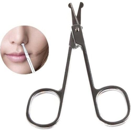 Eyebrow Tweezer Flat Tip Clip Curved Scissors Razor Trimmer Nose Eyelash Hair Removal Stainless Steel Makeup Set