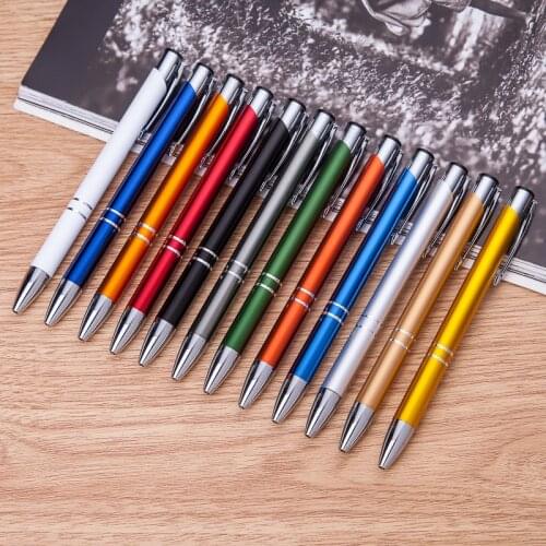 100pcs/lot wholesale metal pen aluminum ballpoint pen aluminum ball pen for gift wholesale