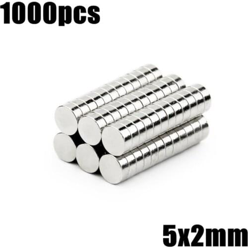 1000pcs Rare Earth Magnets Diameter (specificati number:5 2) Small Round Magnets Fridge Permanent Neodymium Magnets
