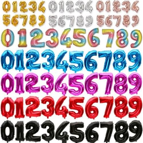 16 32 inch Big Number Balloon Birthday Party Decorations Kids Foil Balloon Animal Helium Balloon Party Favors Balloon Decoration