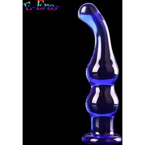 ORISSI Blue Crystal Glass Anal Butt Plug Simulation Penis Sex Toy Adult Products for Women Glass Anal Dildo Male Masturbator