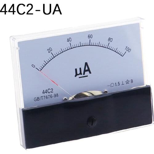 44C2 DC A mA μA V 1A 2A 3A 10A 15A 75mA 100UA 500V Analog Panel AMP Current Meter Gauge Voltage Amperimetro Amperemeter Ammeter