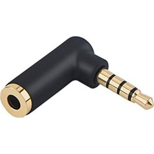 Angle 3.5mm Audio Adapter, 1/8 TRRS Stereo Headphone Connector Male to Female Compatible Headset, Tablets, MP3 Players