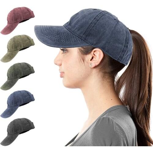 High Quality Ponytail Baseball Cap Messy Bun Hats Outdoor Sport Hat Snapback Sun Hat Hip Hop Hat Cross Hat Summer Adjustable Cap