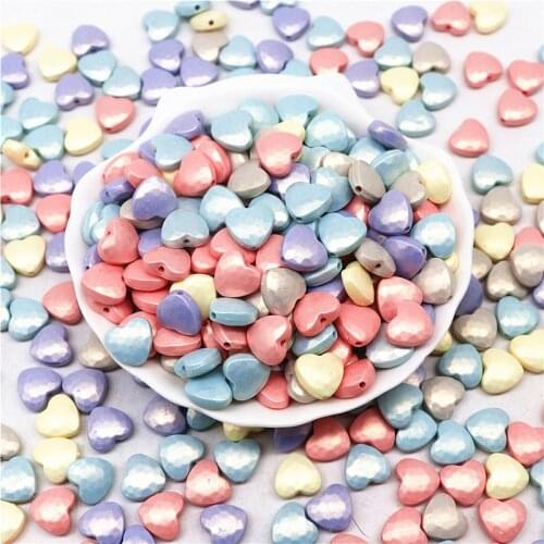 10mm Spring Color Love Heart Beads ABS Spacer Loose Acrylic Beads for DIY Necklace Bracelet Earring Jewelry Findings Making