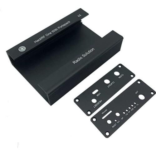 Black Aluminum Enclosure Cover case shell for PORTAPACK + HACKRF ONE