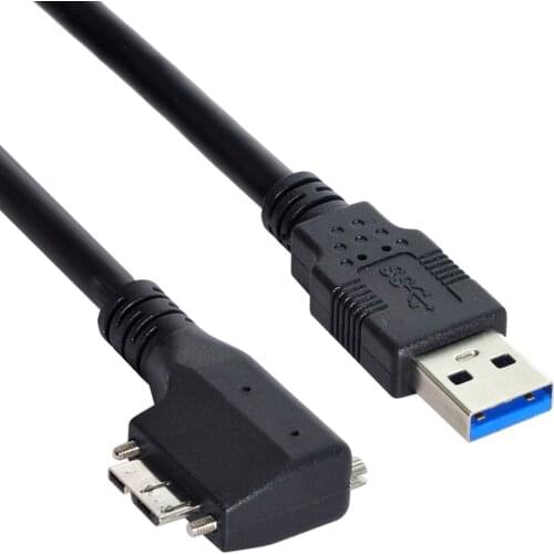 CY Dual Screws 90 Degree Micro USB Mount to USB3.0 Data Cable for Industrial Camera