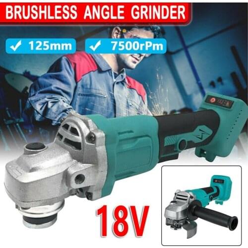 125/100mm 4 Speed Brushless Electric Angle Grinder Grinding Machine Cordless DIY Woodworking Power Tool For 18V Makita Battery