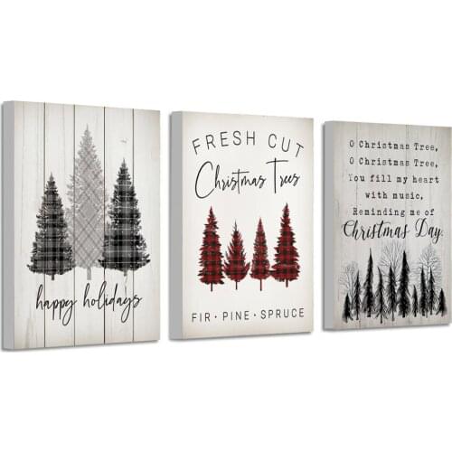 Fresh Cut Christmas Tree Wall Art Happy Holiday Canvas Print Kids Room Posters Canvas Paintings Kids Room Wall Home Decor
