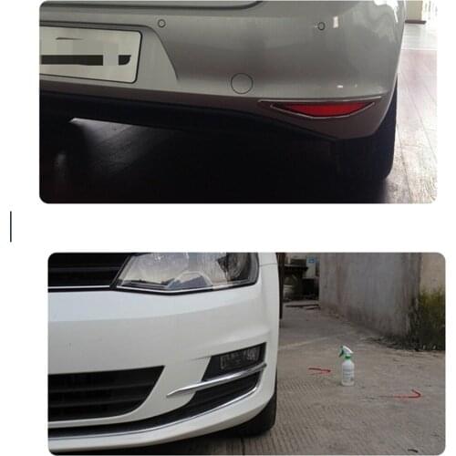 Chrome Rear Front Fog Light Lamp Frame Cover For Golf 7 MK7 2013-2019 Sticker Decoration Trim Accessories
