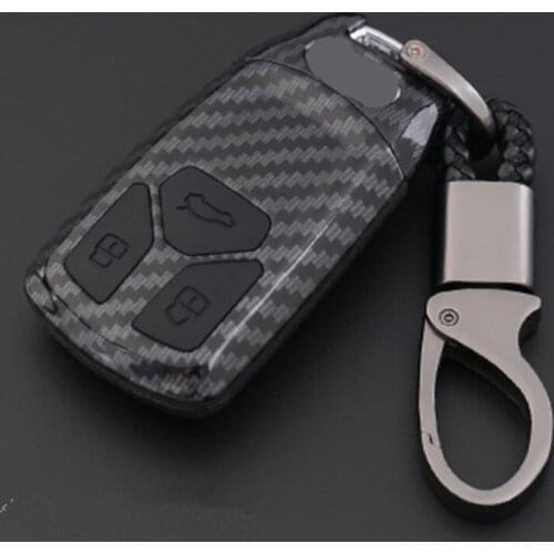 Carbon Car ABS Key Chian/Key Case/Key Bag for Audi A3 A5 Q3 Q5 A6 C5 C6 A4 B6 B7 B8 TT 80 S6 TTS 8s 2016 Accessories