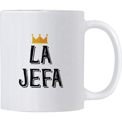 La Jefa Coffee 11 oz Mug. Gift idea for CEO, Boss or Mom. Gifts for Latin Women