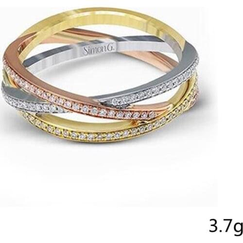 Milangirl Classic Ladies Ring Simple and Popular Winding Cross Inlaid Rhinestone Female Ring Temperament Girl Jewelry Gift