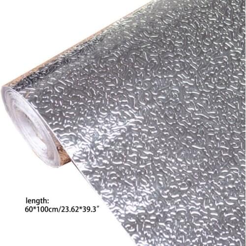 Kitchen Wall Stove Aluminum Foil Oil-proof Stickers Anti-fouling High-temperature Self-adhesive Croppable Wallpaper Wall Sticker