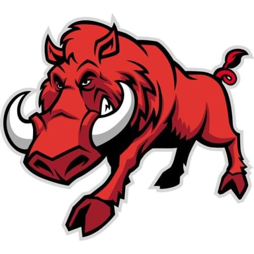 Hot Sell Creative Cartoon Red Warthog Animal Car Sticker Motorcycle Stickers Vinyl Decals Anti-UV PVC 12cm X 13.8cm