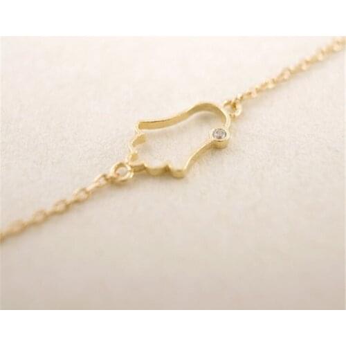 Fashion silver plated Off Centered Hamsa necklace Pendant Necklace for women