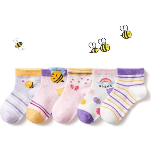 Girls Socks 5 Pairs Children Summer Socks Breathable Cotton Cartoon Female Ankle Socks Mesh Sock For Boys 3-12 Years Old Kids