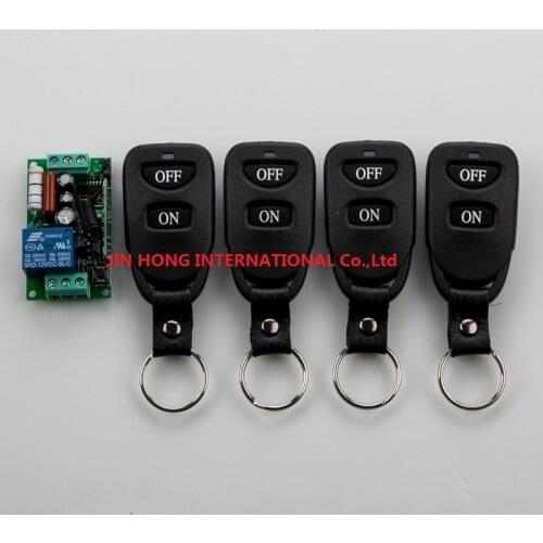 2016 New RF Wireless 220V Remote Control Switch 1CH Interruptor 10A 1Receiver & 4Transmitter,315/433 MHZ Free Shipping