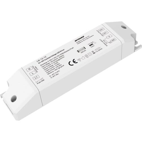 New 0-10V 1~10V Led Dimming Driver;100V-240V Input;12W 12V Output Led Single Strip Dimmable Bulb Power Driver PWM AC Push Dim