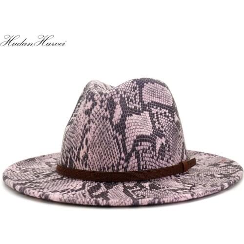 2020 New Design Snakeskin Decorative Pattern Women Men Hat Fashionable Jazz Panama Cowboy Church Hat and Caps
