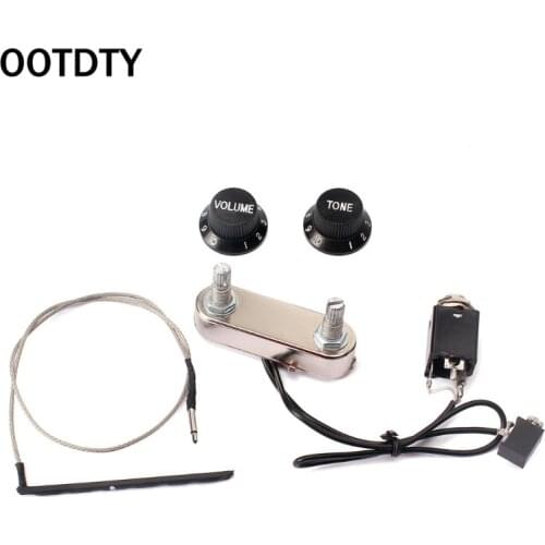 OOTDTY Guitar Violin Simple Pickup Piezo Transducer Bridge with Tone Volume Knob Control