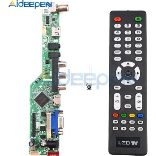 Digital Signal LCD TV Controller Driver Board VGA/HDMI-compatible/AV/TV/USB Interface Driver Board with Remote Control