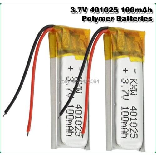 3.7V 100mAh 401025 PLIB Polymer Lithium Li-ion Battery for GPS MP3 MP4 MP5 DVD Bluetooth Model Toy Mobile Bluetooth
