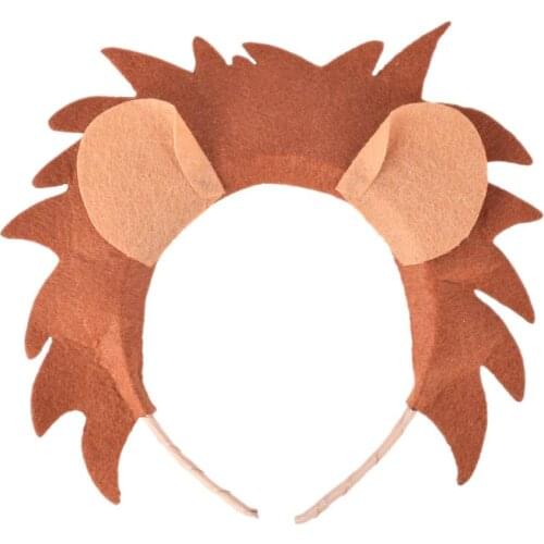 Lion Costume Headband for Kids Baby Birthday Party Hair Accessories Boys Lion Halloween Costume Headbands Hard Plastic Headwear
