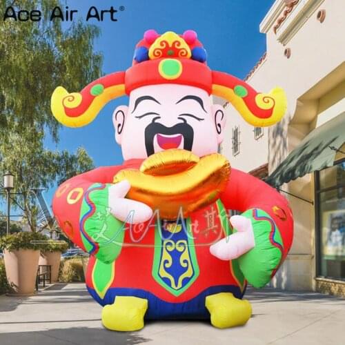 Holiday decorating props,inflatable character cartoon ,Inflatable God of wealth with Gold ingot cartoon model