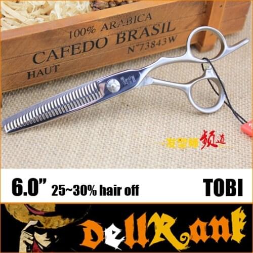 Taiwan Top Brand "TOBI" 6 Inch Professional Hairdressing Scissors High Quality Barber Thinning Shears For Pro Styling Tools T-7
