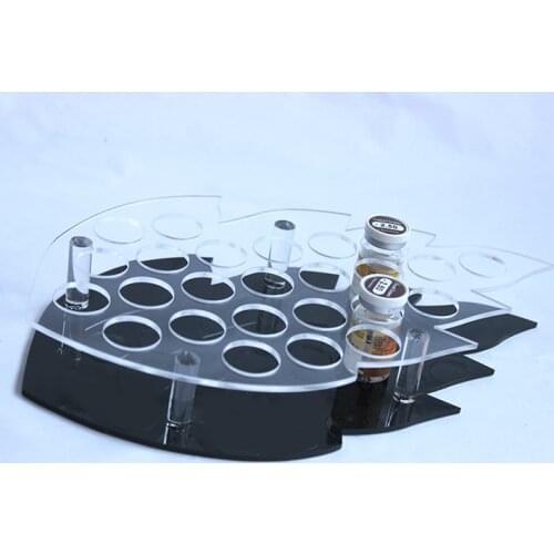 Clear And Black Jewelry Display Acrylic Stand Contact Lenses Holder Small Glasses Bottle Support Rack