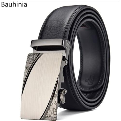 Bauhinia New Luxury Variety Of Mens Business Belts Wear-resistant All-Match Fashion Cowhide Automatic Buckle Belt