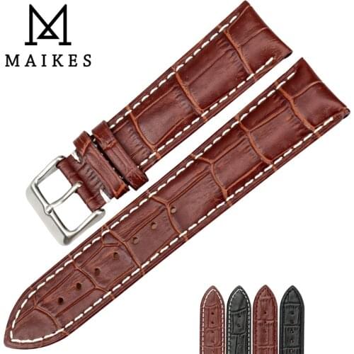 MAIKES Good Quality Genuine Leather Watchband 19mm 20mm 22mm Browm Watch strap Bracelet Watch Accessories For TISSOT Watch band