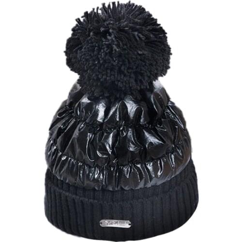 Women Winter Fashion Beanies Sweet Cute Hedging Cap Velvet Wool Hat Student Hair Ball Caps Warm Double Waterproof Knit Hat