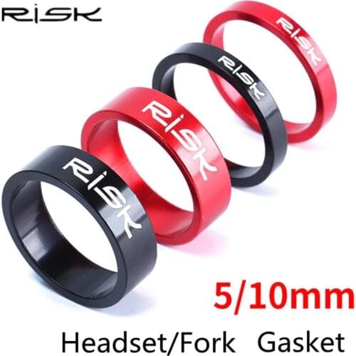 RISK 4pcs 5/10mm Ultralight Aluminum Alloy Bike Headset Washer Mountain Bicycle Front Fork Washer Bike Stem Handlebar Spacers