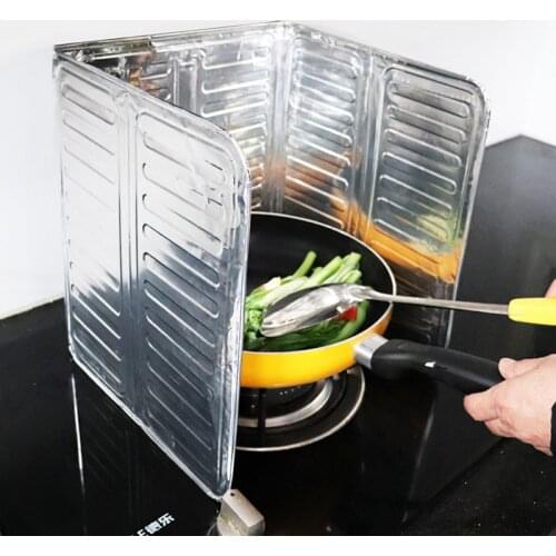 Aluminum Foldable Splatter Screens Kitchen Gas Stove Baffle Plate Frying Pan Oil Splash Protection Screen kitchen accessories