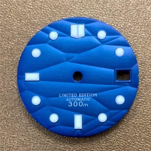 Replacement 28.5MM Watch Dial Green Luminous Wristwatch Dial for NH35/NH36 Watch Movement Repair Part