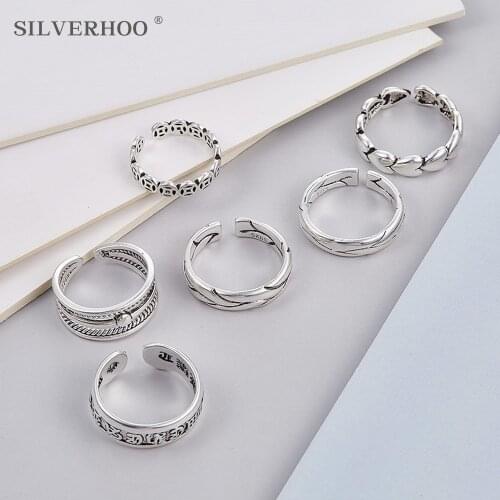 Vintage Ring For Women Silver Color Ancient Coin Heart Adjustable Opening Rings Men Fine Simple Fashion Accessories Jewelry Gift